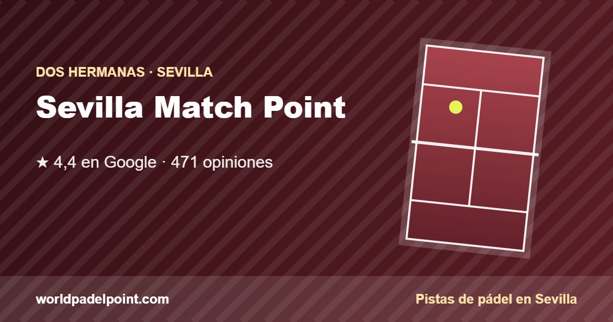 Tarjeta de Sevilla Match Point, club de pádel en Dos Hermanas, Sevilla