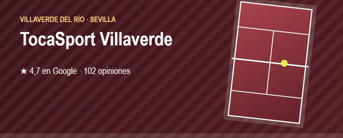 Tarjeta de TocaSport Villaverde, club de pádel en Villaverde del Río, Sevilla
