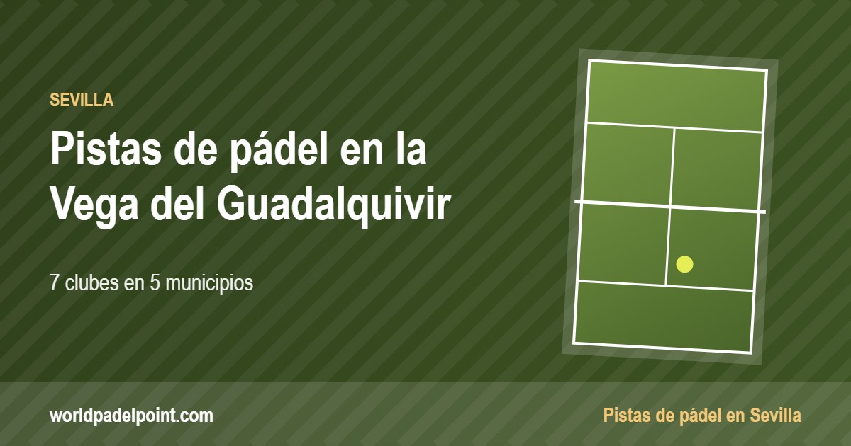 Tarjeta de las pistas de pádel de la Vega del Guadalquivir: 8 clubes en 6 municipios