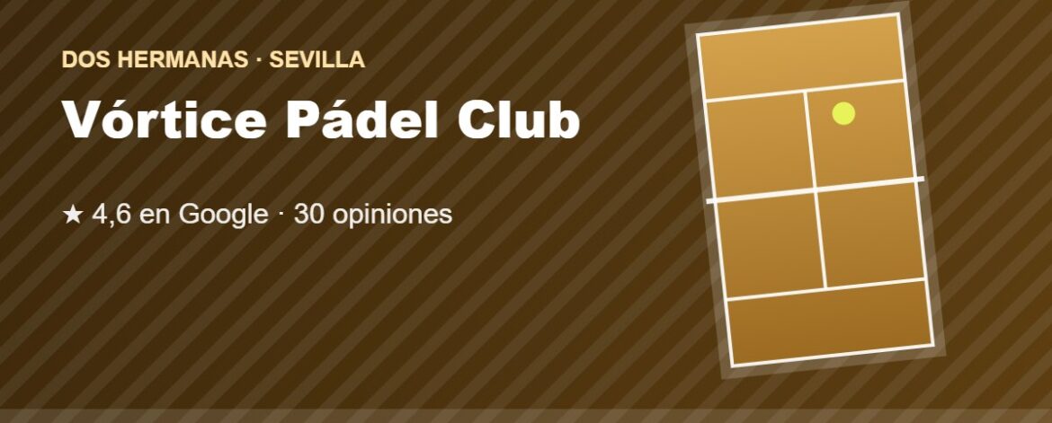 Tarjeta de Vórtice Pádel Club, club de pádel en Dos Hermanas, Sevilla