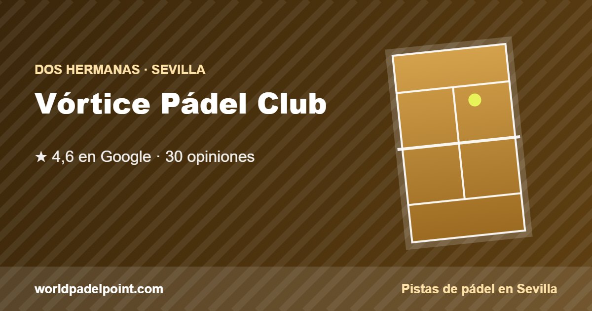 Tarjeta de Vórtice Pádel Club, club de pádel en Dos Hermanas, Sevilla