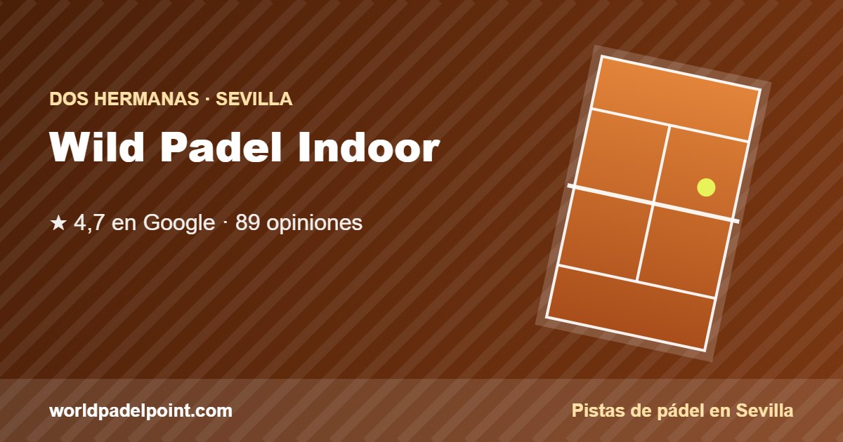 Tarjeta de Wild Padel Indoor, club de pádel en Dos Hermanas, Sevilla
